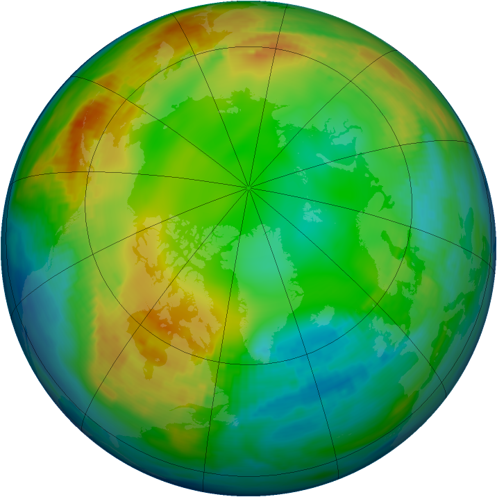 Arctic ozone map for 14 January 1983